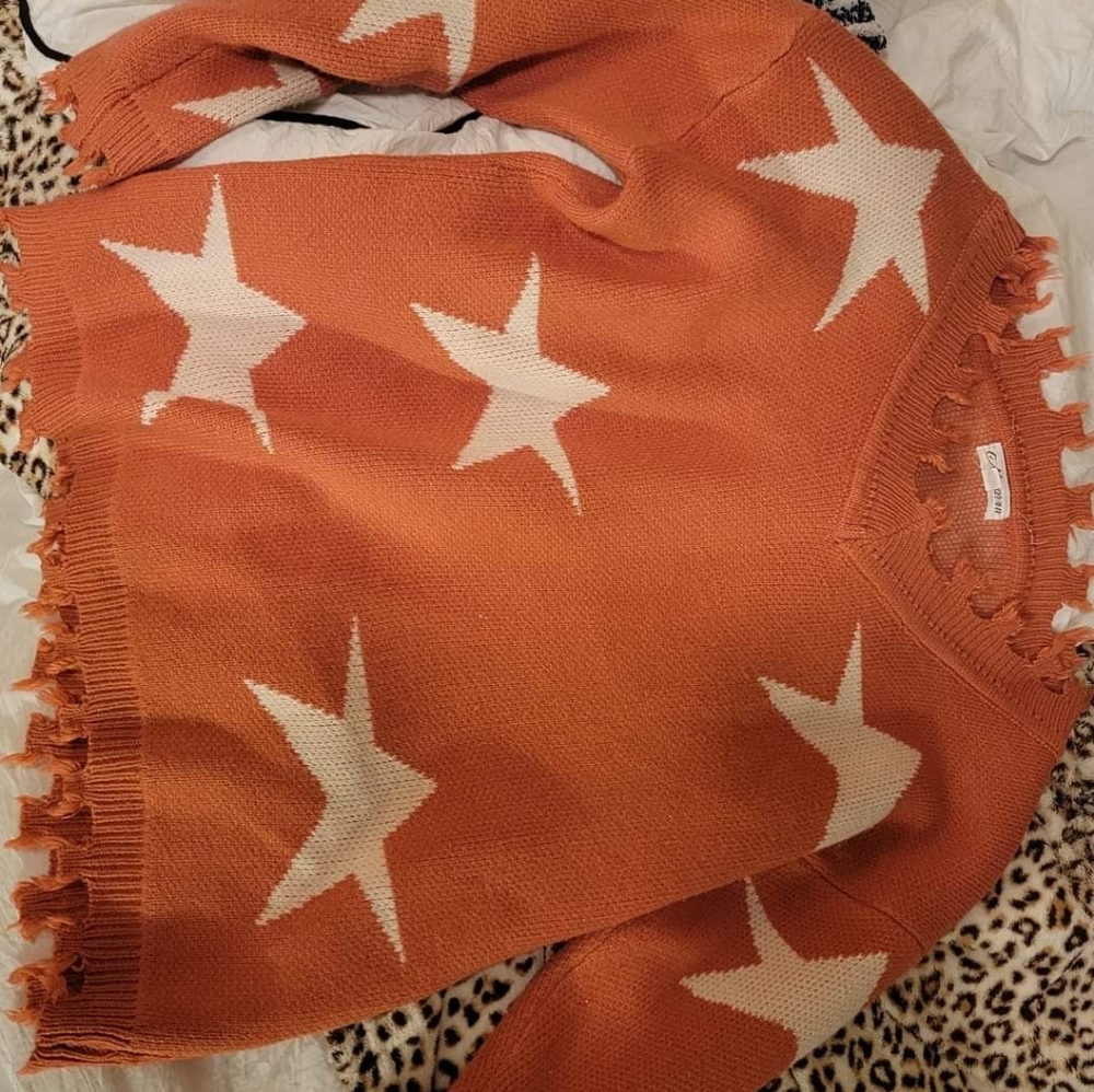 Distressed Star Sweater